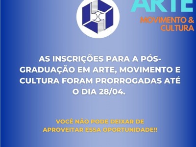 Foto 2 de 2 - Prorrogação das inscrições da Pós-graduação.