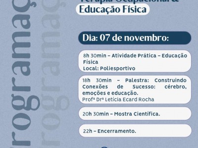 Foto 2 de 4 - Semana acadêmica Pulsar: Jornada de Terapia Ocupacional e Educação Física
