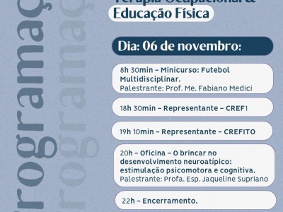 Foto 4 de 4 - Semana acadêmica Pulsar: Jornada de Terapia Ocupacional e Educação Física