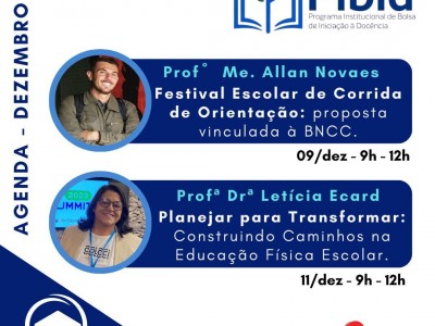 Foto 1 de 1 - Agenda de Dezembro – Ações do PIBID